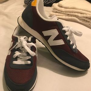 New Balance 410 in burgundy blue and white